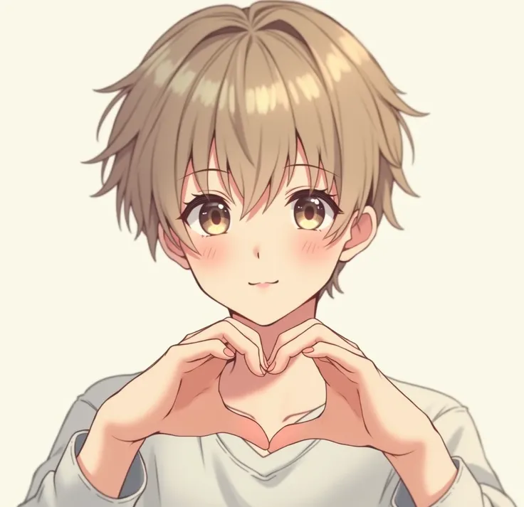 Make Anime boy photo with make half heart with hand