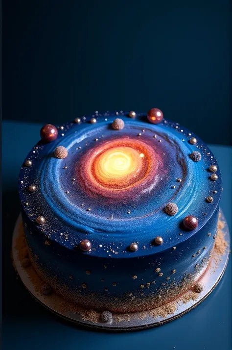 Made a galaxy theme cake for men.