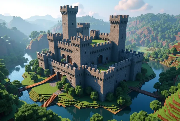 Make me a Minecraft fortress in the lowlands