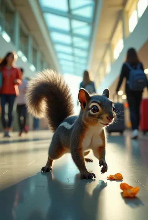 Squirrel at the airport in Mexico 
