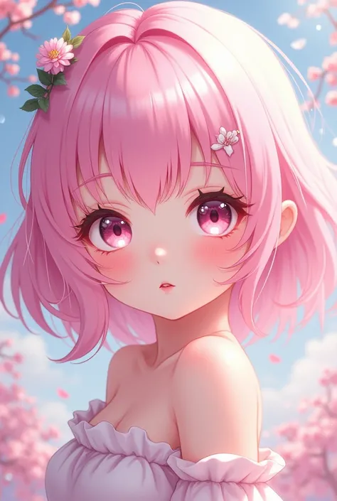 Anime girl with pink hair