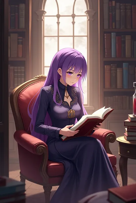 You can watch Lisa from Genshin Impact reading a book 