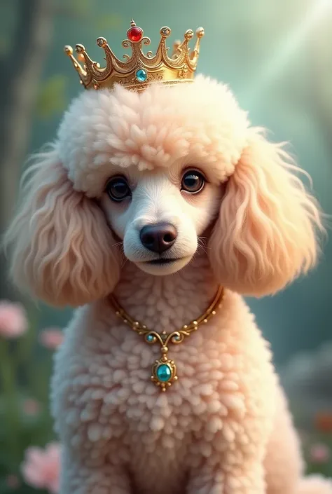 Create a Poodle dog with a crown
