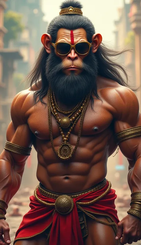 Lord Hanuman wearing sunglasses