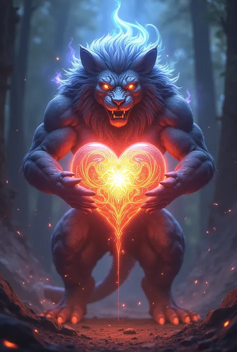  A radiant heart in the shape of a lion emblem is transferred to a “CD Olimpia” monster. It glows brightly and gives the monster immense strength .