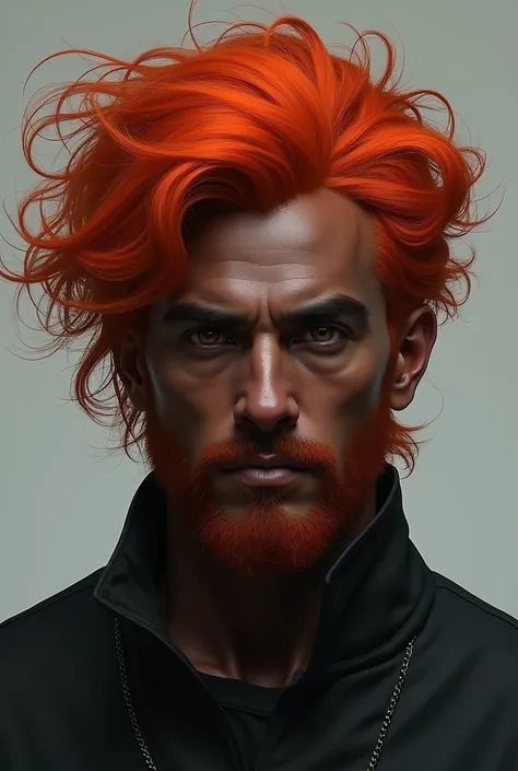 A normal black-skinned and red-haired man