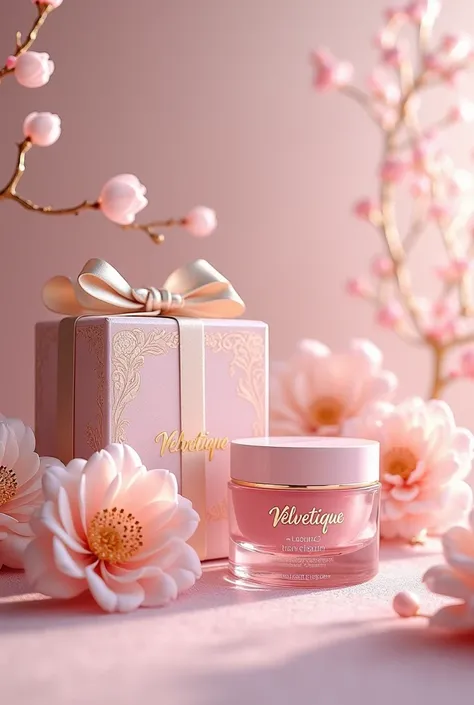 Skincare packaging for princess like ladurée inspired, brands name velvetique 