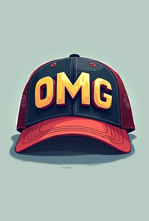 Create a brand for caps that says OMGAwith a cross showing the letters better