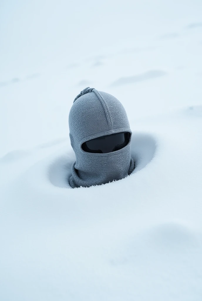 balaclava under a layer of snow