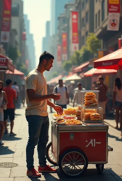 Cristiano Ronaldo selling food
