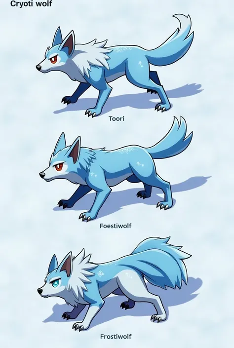  Here are three line evolutions themed Pokémon  **armor, is**, and **wolf ** by the name, diskripsi, and konsep setiap tahap evolusi:

---

### **1.  Frostwolf  ( Basic Form )**  
- **no (Japan)**:  フ ロ ス ト ウ ル フ  (* Furosutōru * )  
- **no (UK )**:  Frost...