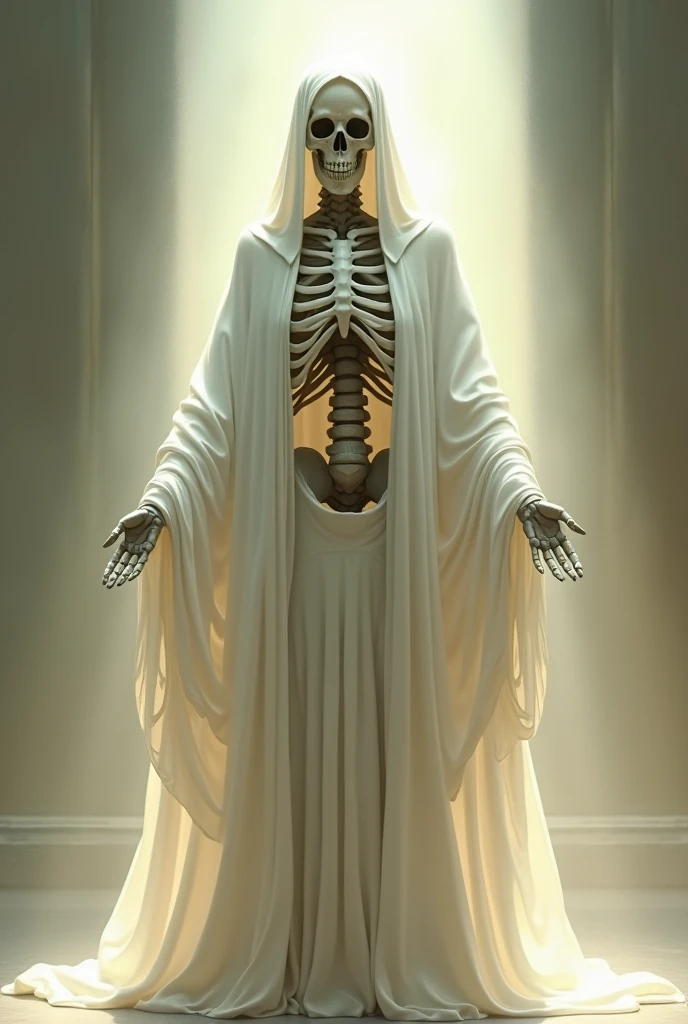 Santa Muerte Blanca con Luz