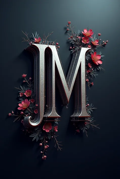 Create an image where you look at the initials JM 