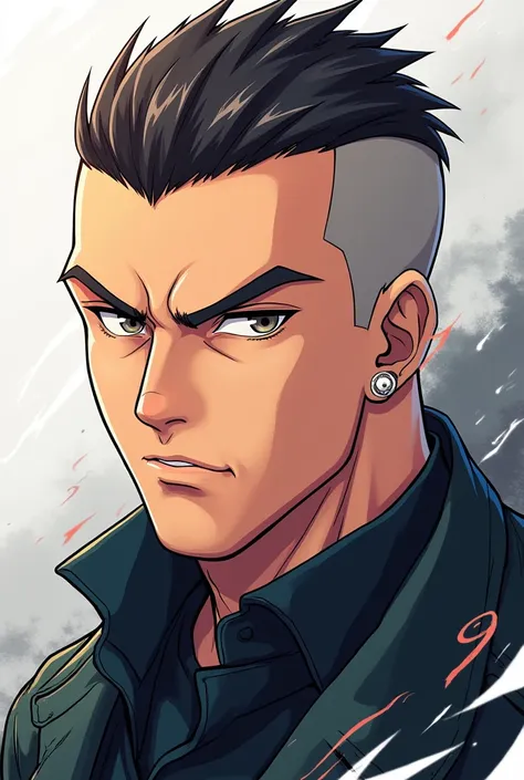 Je veux une photo de profile dun caractère anime masculin avec une coupe de buzzcut