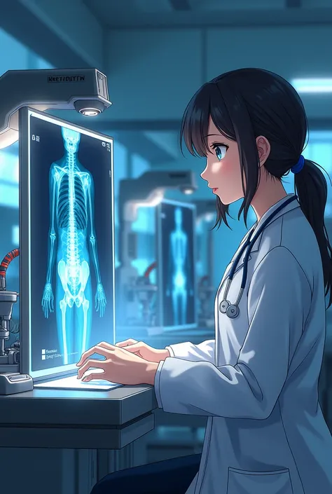  Anime is a girl who is a doctor doing x-rays and another inventor is doing a robot