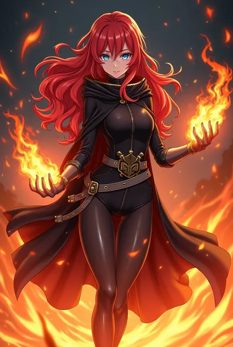 A female character from the anime Black Clover with long red hair,Blue eyes and being a member of the black bulls and having firepowers