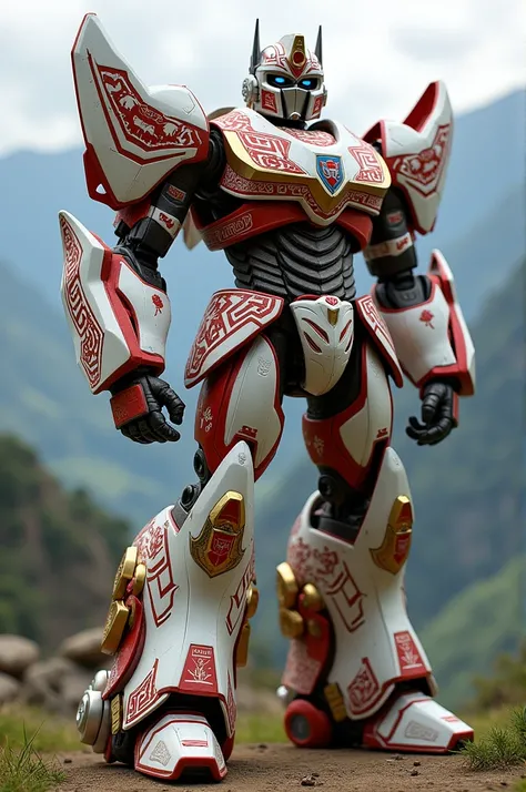  Optimus Prime Saint Seiya , Armor Peru , details 🇵🇪,  white and red and white 