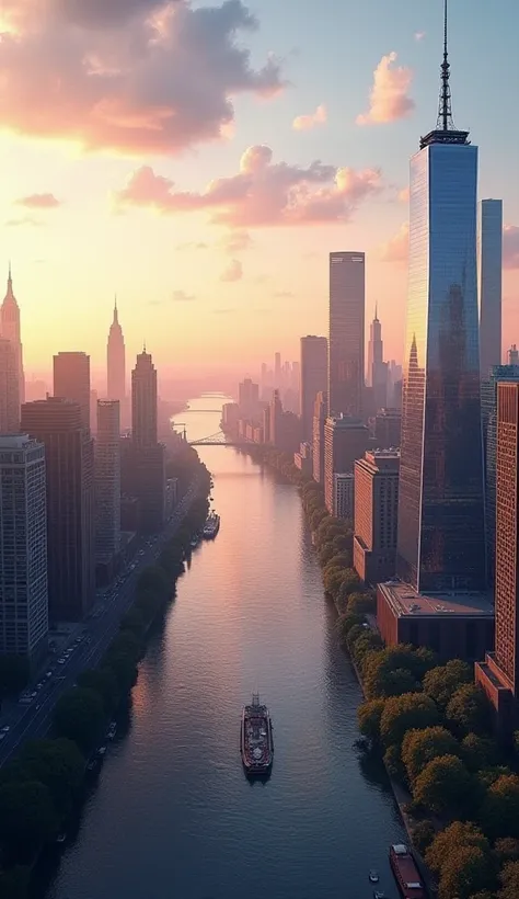 Beautiful New York city as a background wallpaper ultra-realistic background 