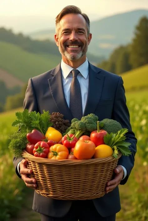 Businessman with a big harvest 