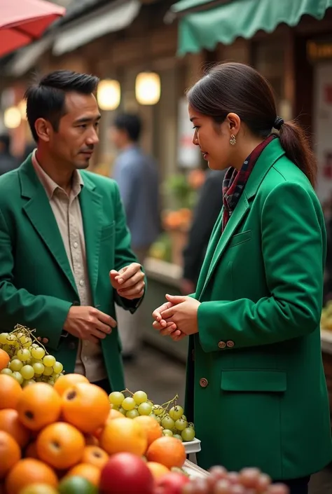 ChatGPT 4o mini

Log in
You said:
A greengrocer selling Japanese fruit to a lawyer in the market with Green colour jacket in image
ChatGPT said:
ChatGPT
The scene you describe involves a greengrocer selling Japanese fruit to a lawyer in a green jacket at a...