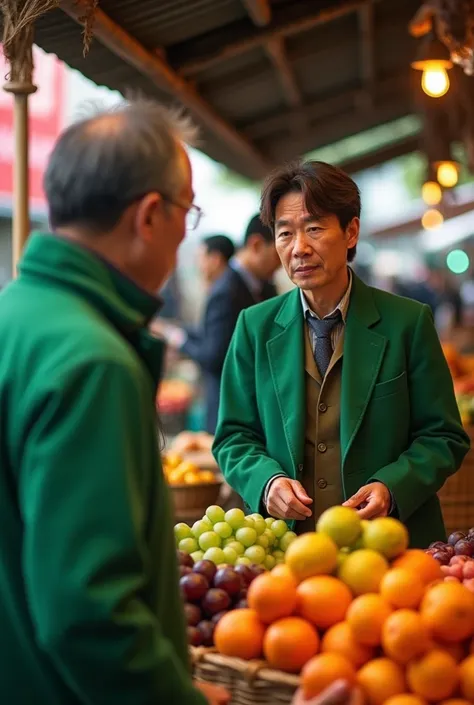 ChatGPT 4o mini

Log in
You said:
A greengrocer selling Japanese fruit to a lawyer in the market with Green colour jacket in image
ChatGPT said:
ChatGPT
The scene you describe involves a greengrocer selling Japanese fruit to a lawyer in a green jacket at a...