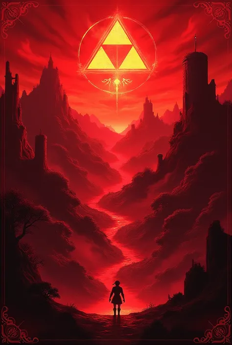 The word the legend of zelda by red color