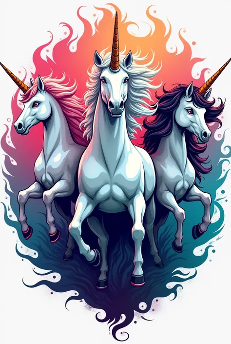 A logo-type image for 3 wild unicorns