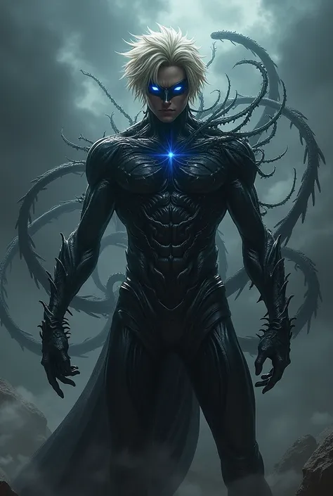 Cloud Strife transformed into a symbiote