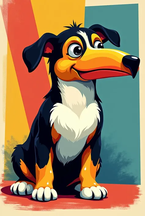 Toucan puppy pop art style  

