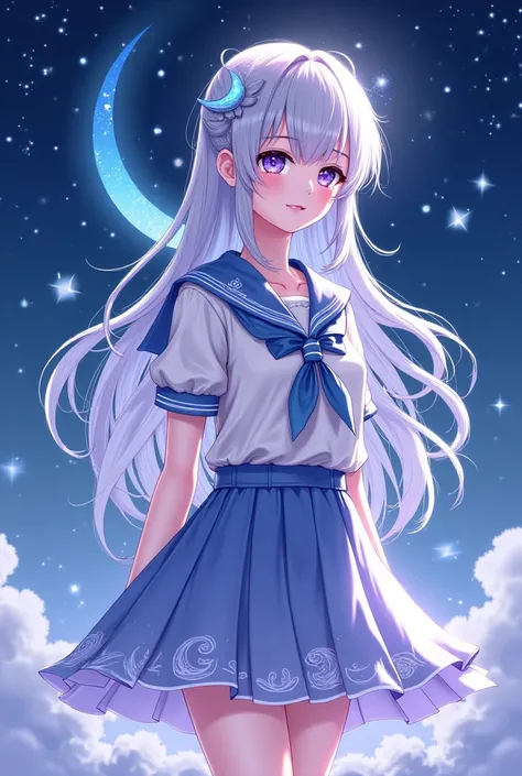 Create a character sheet , with a girl,  in a Moon sailors uniform.