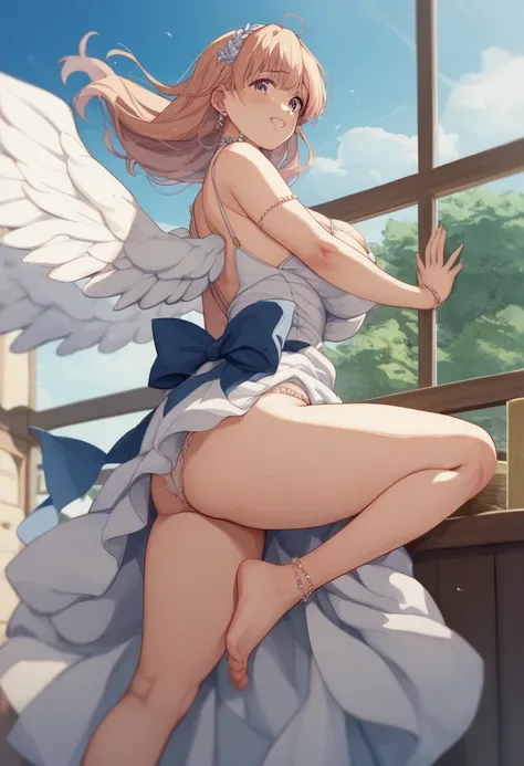  beautiful busty mom with a pair of big angel wings、 frugal outfit、A long skirt that rolls up 、 Revealing Panties 、sober costume 、cute mature adult woman 、 mature body 、 thighs、Ripe mature woman、Ripe woman&#39;s body、Noなのに飛んでしまう、No々To be blown away、 I dont...