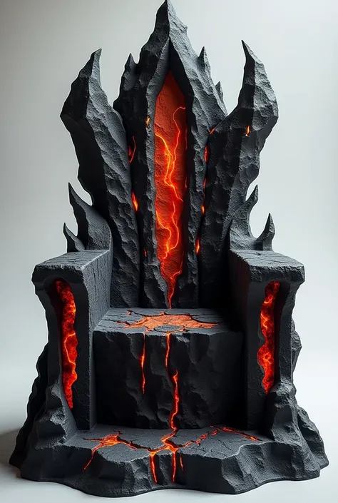 understood!  I will create the description for a throne in the style of what is in the image ,  but adapted to the Fire Kingdom . Here it is:

 The Fire Kings throne is an imposing work ,  sculpted in volcanic black stone ,  with rough textures that evoke ...