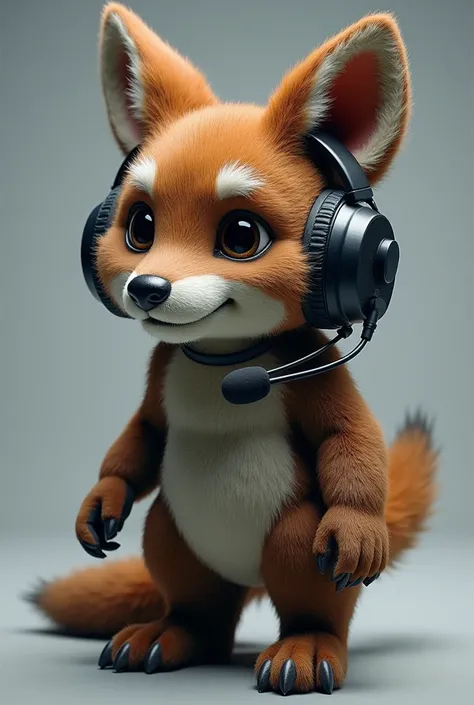 Mascot with headset,very realistic 