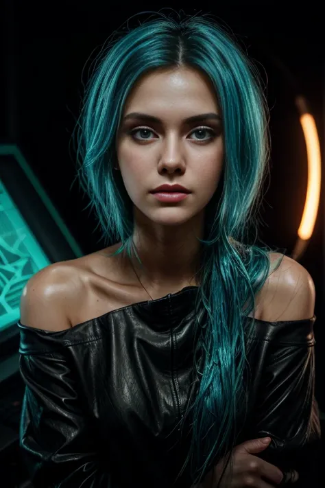 （Photorealistic）（Lo-Fi）（Streamer room：1.9）,（Get wet all over your body：0.9）,Top image quality, masterpiece, （Fidelity：1.4), blue hairs, cyberpunk world, streamer, gaming PC, stunningly beautiful woman, （Deeply condolences）, leather shirt, shadowy, happy, c...