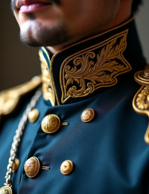  Neapolitan uniform. Zoom on the neck , detailed collar 