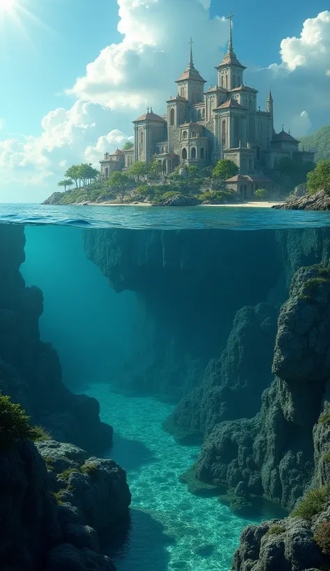 ((Foto RAW),  absurd, ( absurd resolution)),  masterpiece ,  Better quality, ( Extremely detailed 8k unit CG wallpaper), ( best illustration), create an image of the kingdom of Atlantis in the ocean with houses adapted to aquatic reality with power, techno...