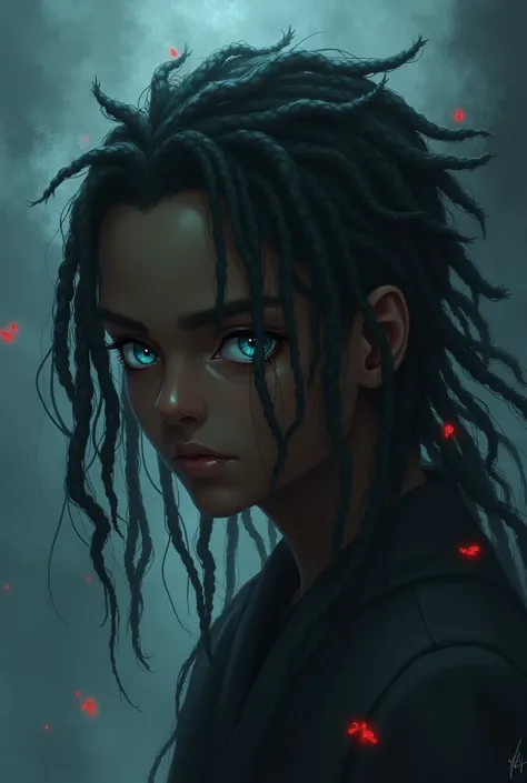 Dark boy with dreadlocks and Anime lenses