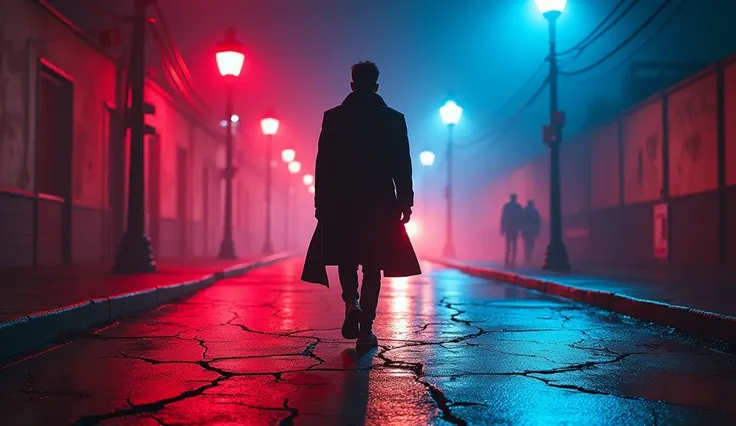 Lyrics:
"Blood walk karte, vibe ho jaaye insane,"
Image Prompt:
A hyper-realistic image of a confident figure walking down a street, with the ground beneath them cracked and pulsing with energy. The street is illuminated with neon lights, creating an inten...