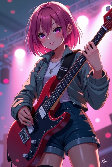  anime style　　female guitarist　『killer guitar』　