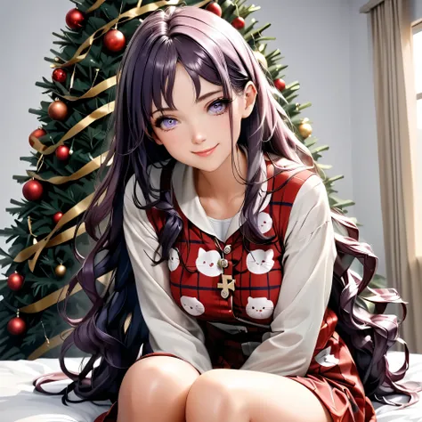 Masterpiece, 4K, HDR, full HD, (best quality), (ultra detailed), (only), intricate ANIME TYPE, best quality, 1girl, ((deep purple hair)) , hyper beautiful face, purple hair, perfect anatomy, shiny skin, full body, alone, long hair, looking at viewer, perfe...