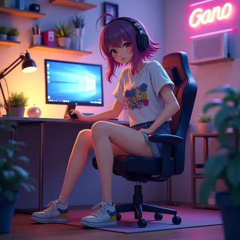 Female anime gamer