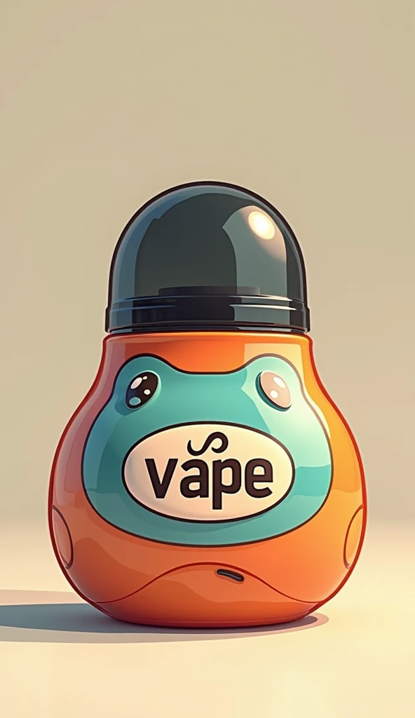 Retro cartoon vape pod in smokes brand logo, text "vape"