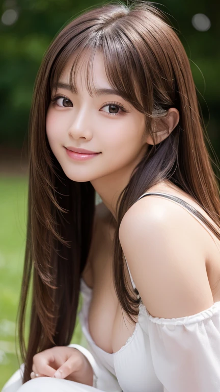 masterpiece, Best Quality, figure, Super detailed, finely detailed, High resolution, 8K wallpaper, Perfect Dynamic Composition, Beautiful detailed eyes and straight hair,Big Boobs、Natural Color Lip, Model Pose,smile,Harajuku、20-year-old girl、Face close-up、...