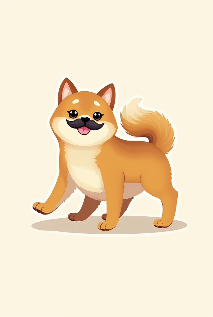 Create a Shiba kitten and puppy logo that reads mustaches and legs