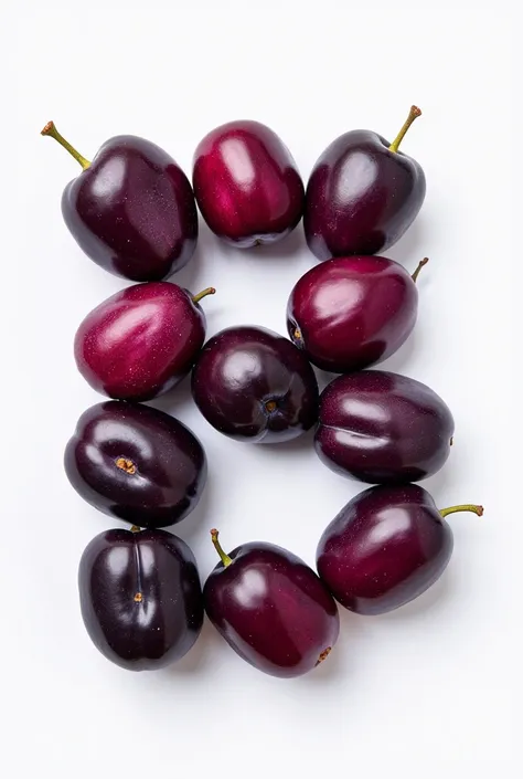 Letter B formed with plums that look like a company logo 