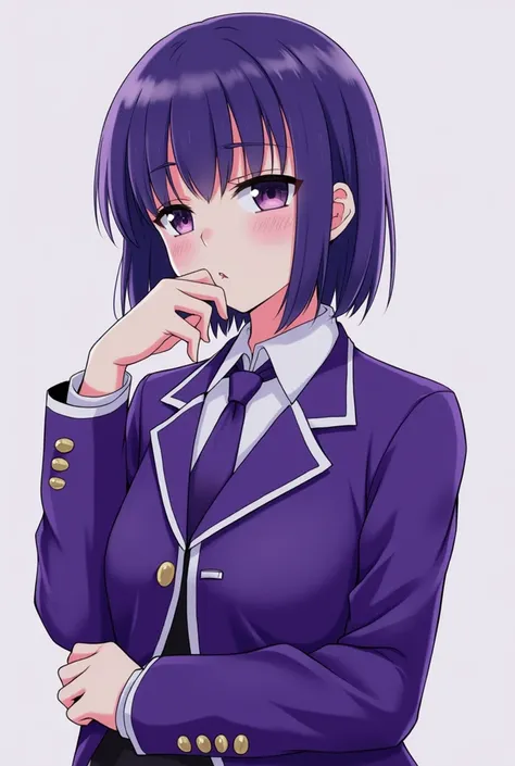 
  ( masterpiece ), ( Better quality), ( Ultra-detailed), ( best illustration), (best shade), (absurdities),  Nobarakugisakinova,  short hair, purple, ((olhos purples)),  kugisaki nobara,  school uniform , 1 , Alone, jacket, fringe, gakuran,  with your mou...