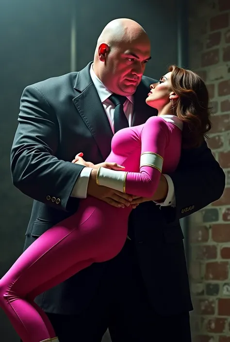 Kingpin holding Pink Ranger in his arms