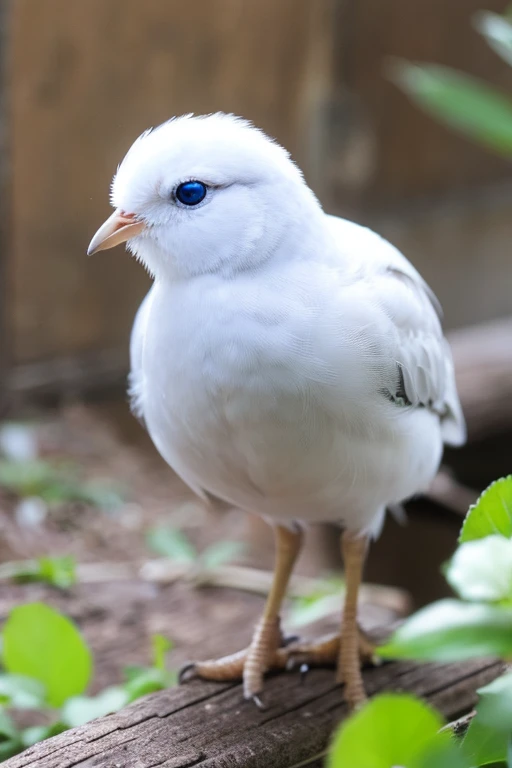 White, blue-eyed chick