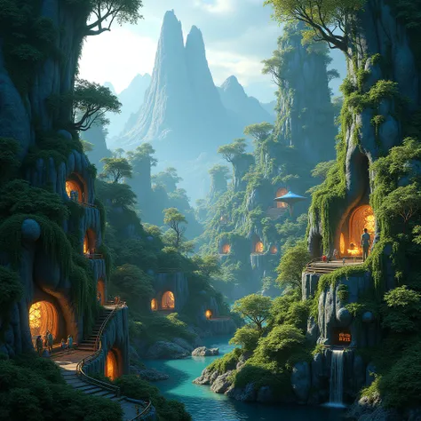 Creat an image of avatar movies residential area 