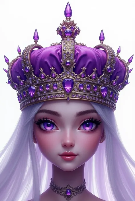 a close up of a tia with purple stones on a white background, dark purple crown, ornate jeweled crown, jeweled crown, queen crown, jewel crown, crown!!!!!!, intricate ornamented tiara, ultra realistic fantasy tiara, princess of amethyst, diadems, intricate...